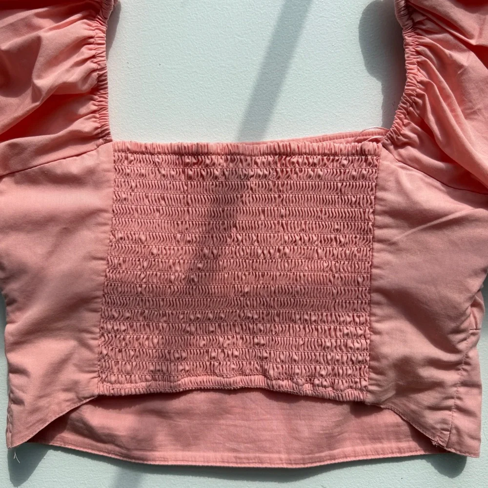 Abercrombie & Fitch Cropped Puff Short Sleeve Top Extra Small XS
